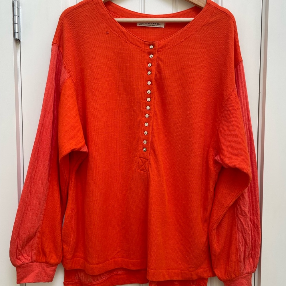 Free People Orange Knit Top